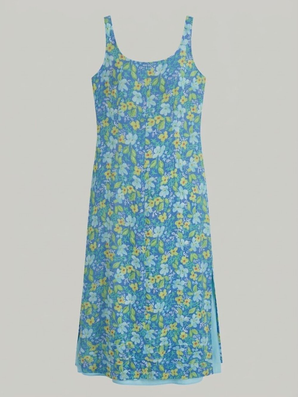 Sigrid Olsen Blue Floral Midi Sundress 12 Fitted